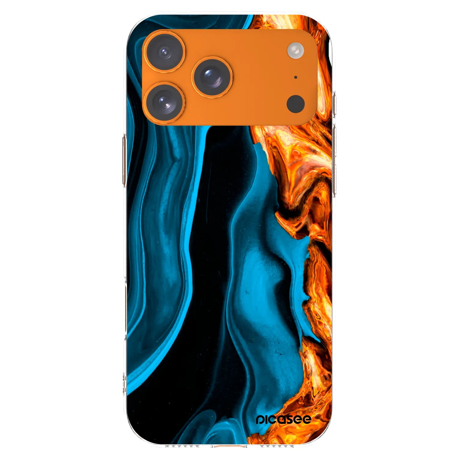 Picasee husă transparentă din silicon pentru Apple iPhone 17 Pro Max - Gold blue