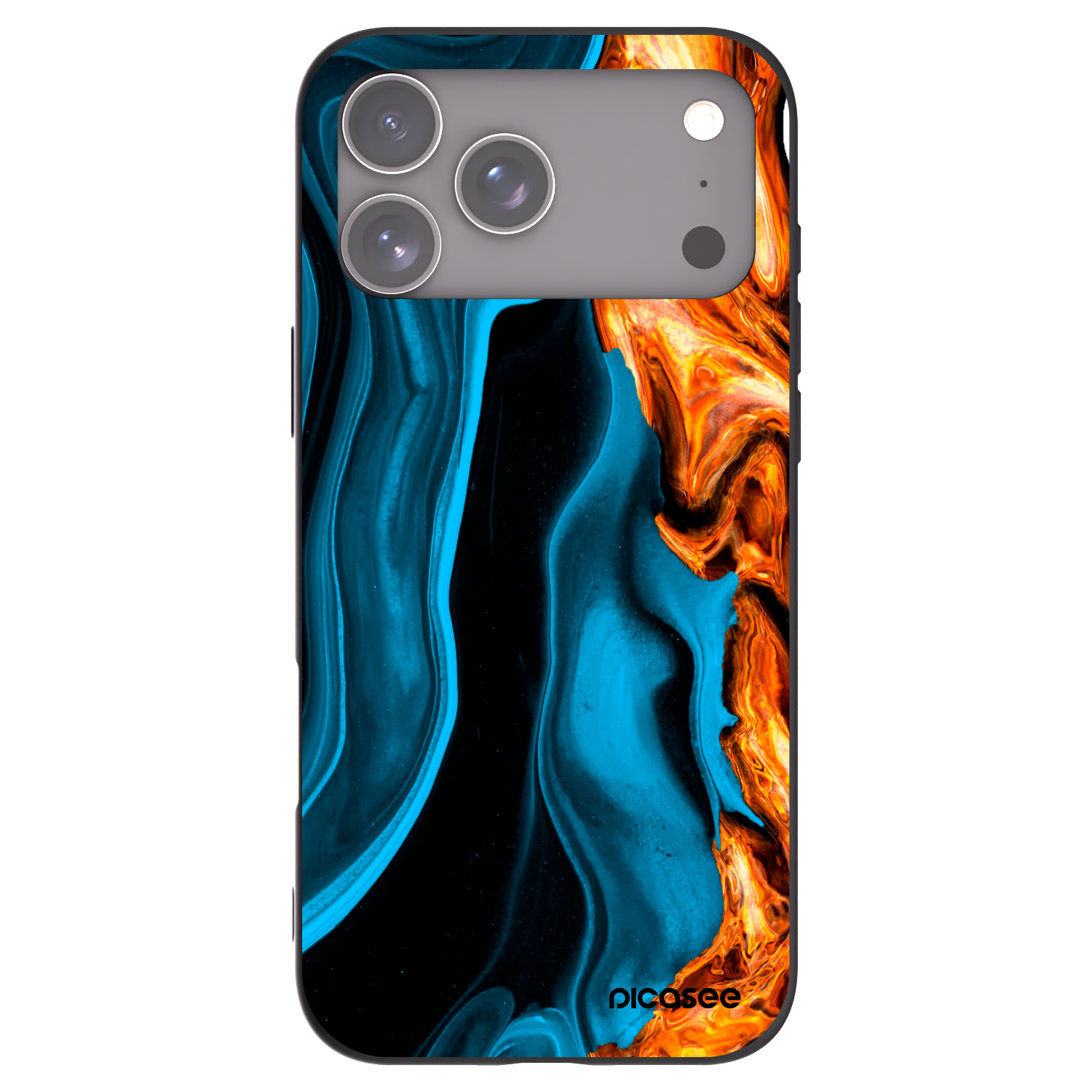 Picasee husă neagră din silicon pentru Apple iPhone 17 Pro Max - Gold blue