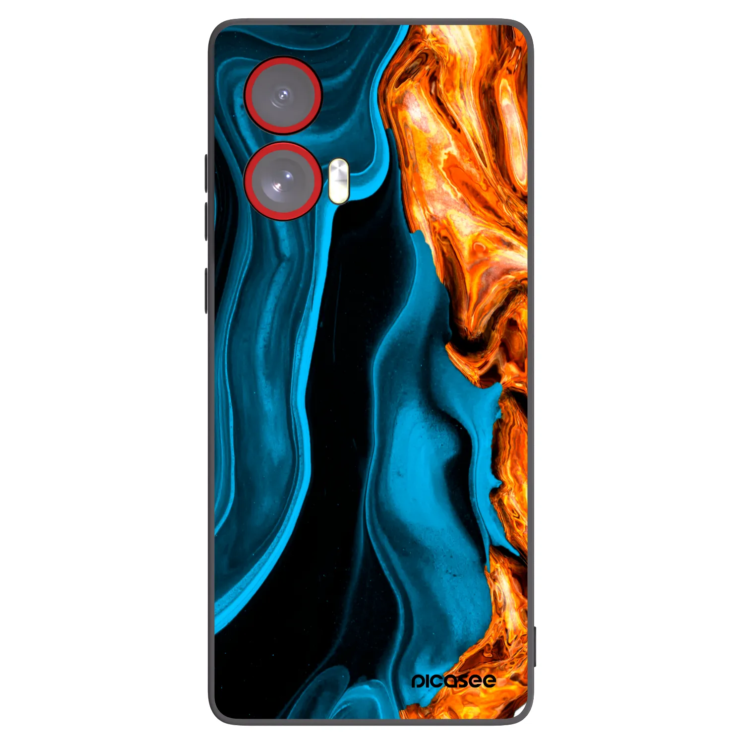 Picasee husă neagră din silicon pentru Motorola Edge 50 Fusion - Gold blue