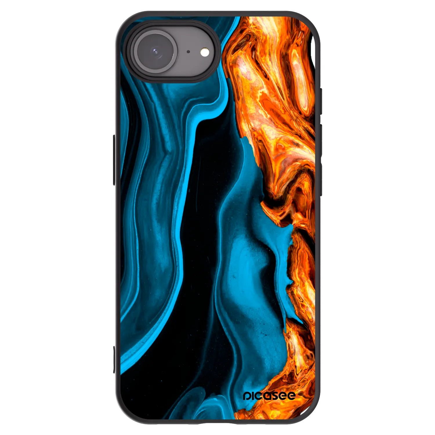 Picasee husă neagră din silicon pentru Apple iPhone 17e - Gold blue