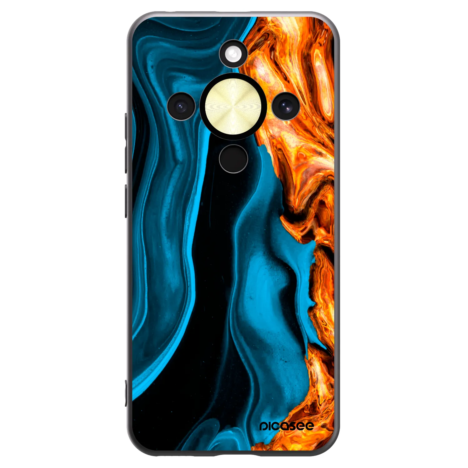 Picasee husă neagră din silicon pentru Honor Magic8 Lite 5G - Gold blue