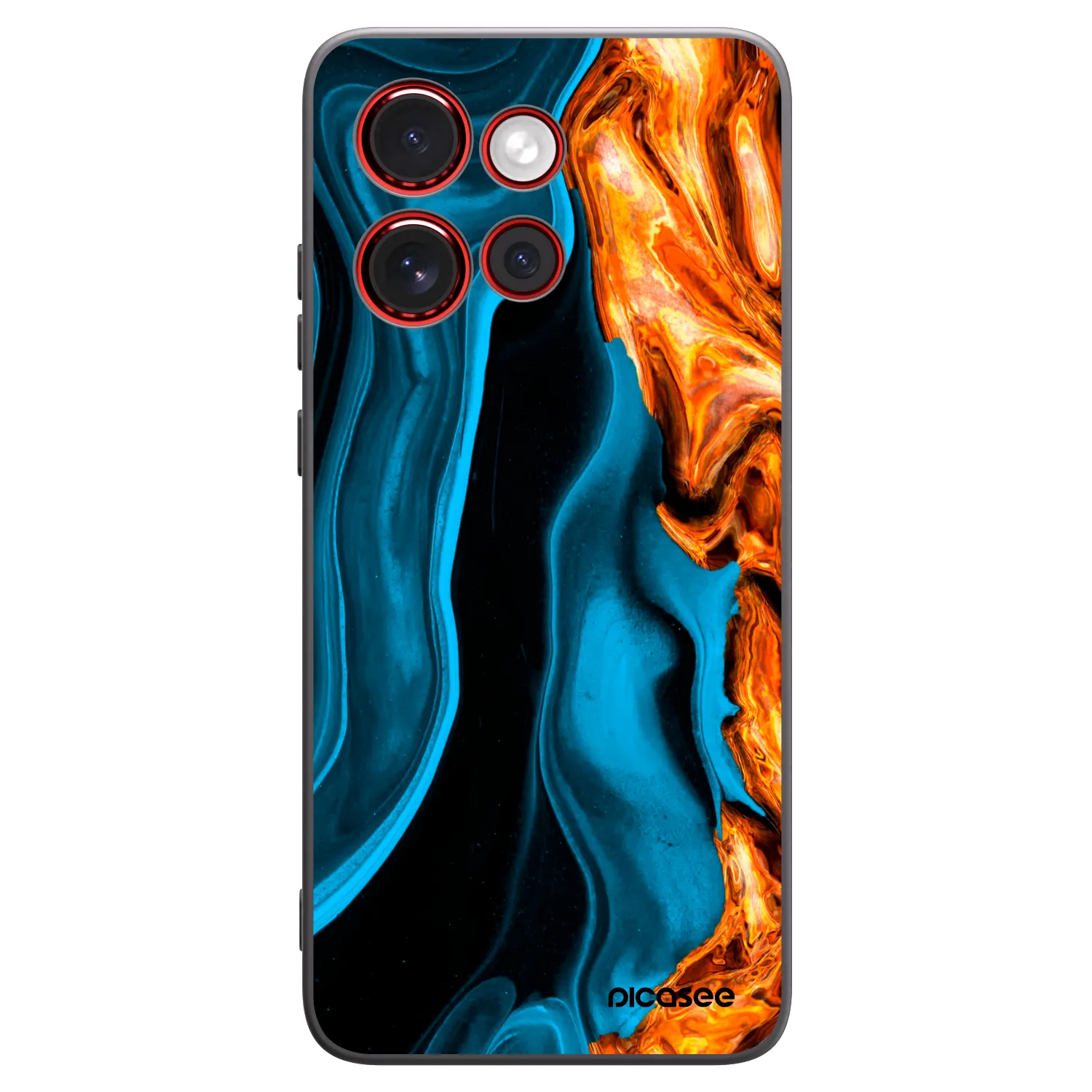 Picasee husă neagră din silicon pentru Motorola Edge 60 Neo 5G - Gold blue