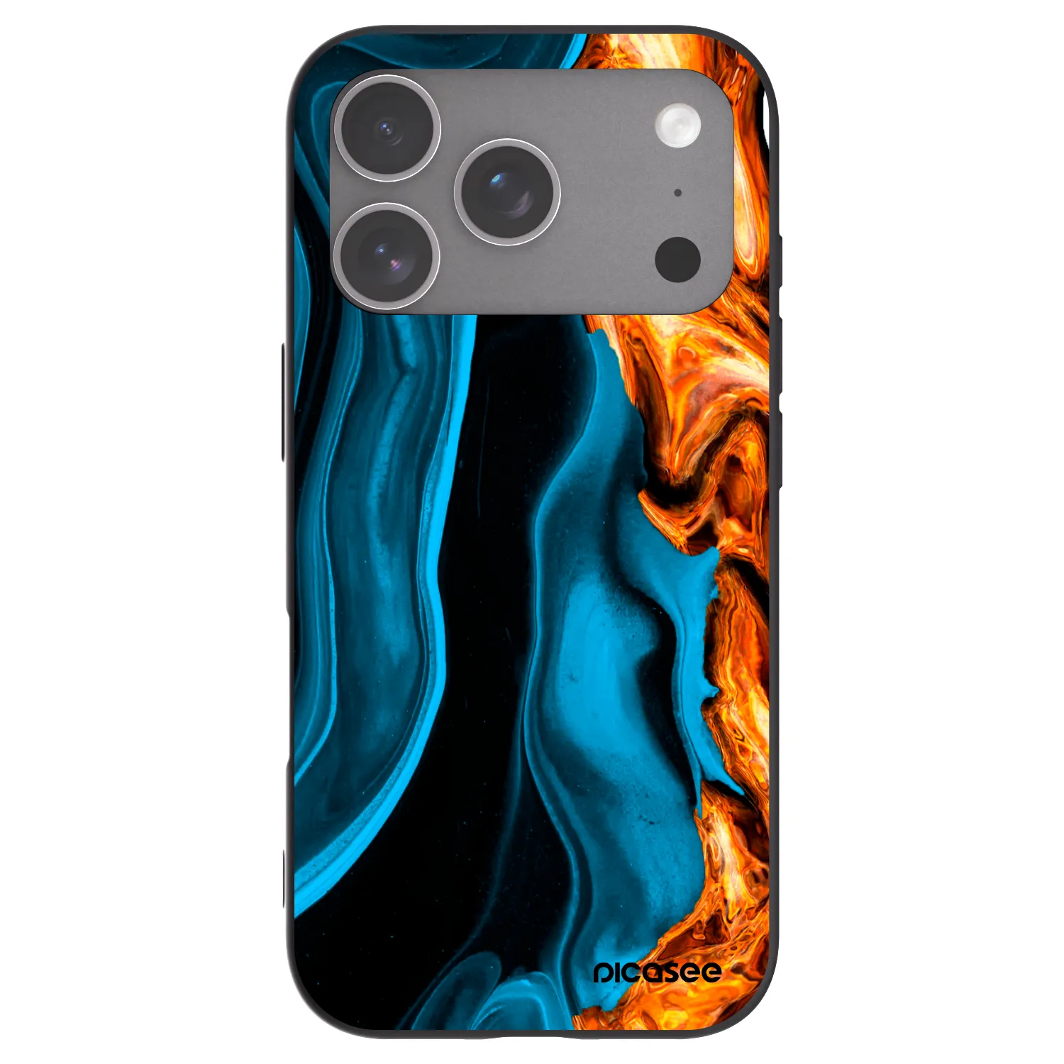 Picasee husă neagră din silicon pentru Apple iPhone 18 Pro - Gold blue