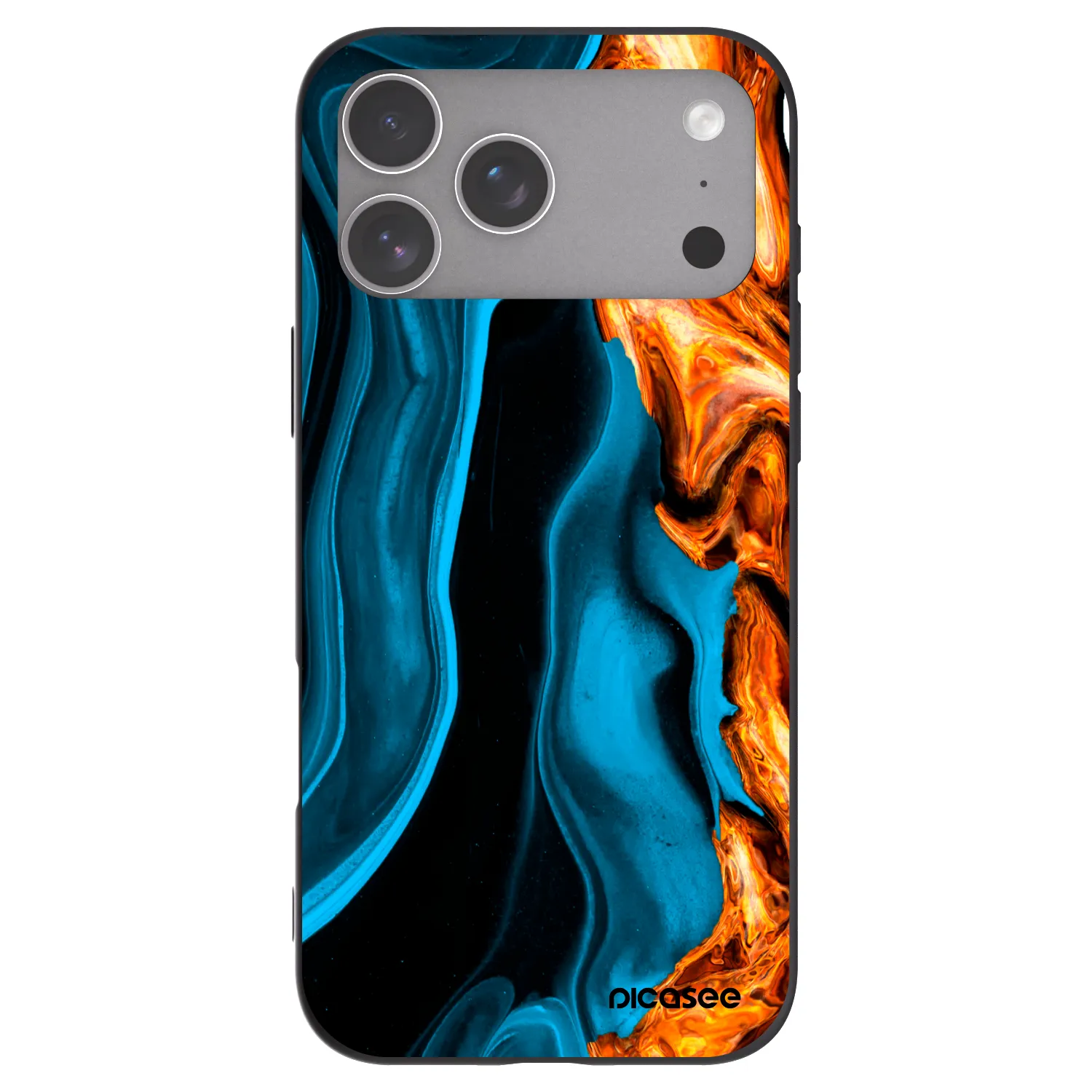 Picasee husă neagră din silicon pentru Apple iPhone 18 Pro Max - Gold blue