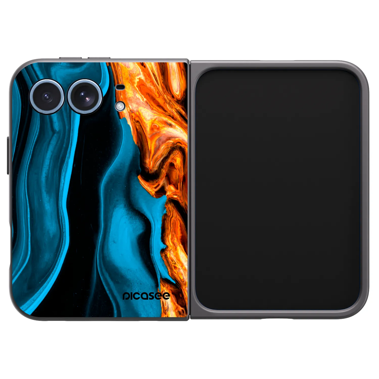 Picasee husă neagră din silicon pentru Apple iPhone Duo - Gold blue