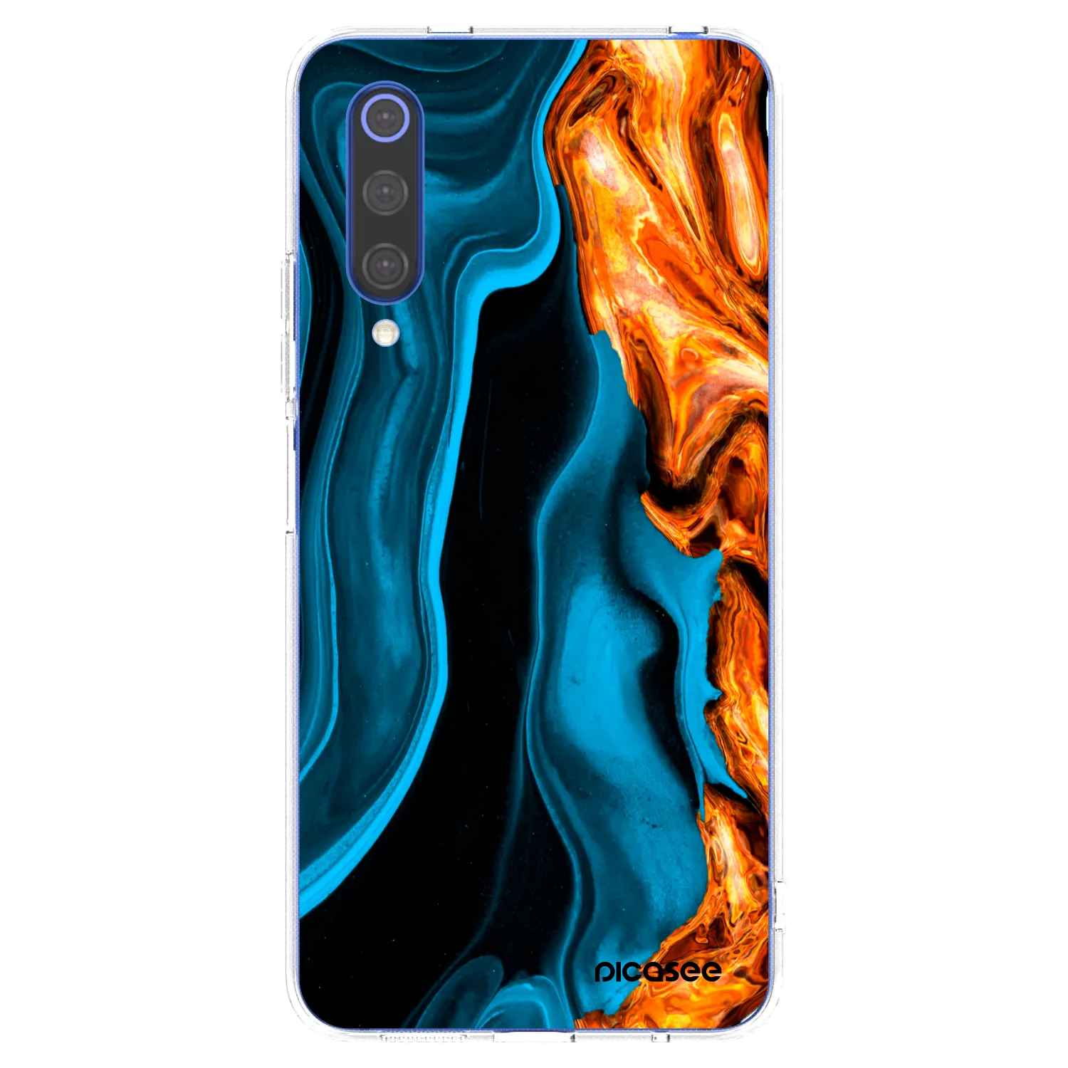 Picasee husă transparentă din silicon pentru Xiaomi Mi 9 SE - Gold blue