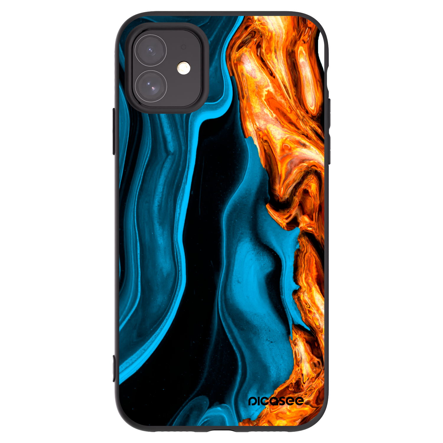Picasee husă neagră din silicon pentru Apple iPhone 11 - Gold blue