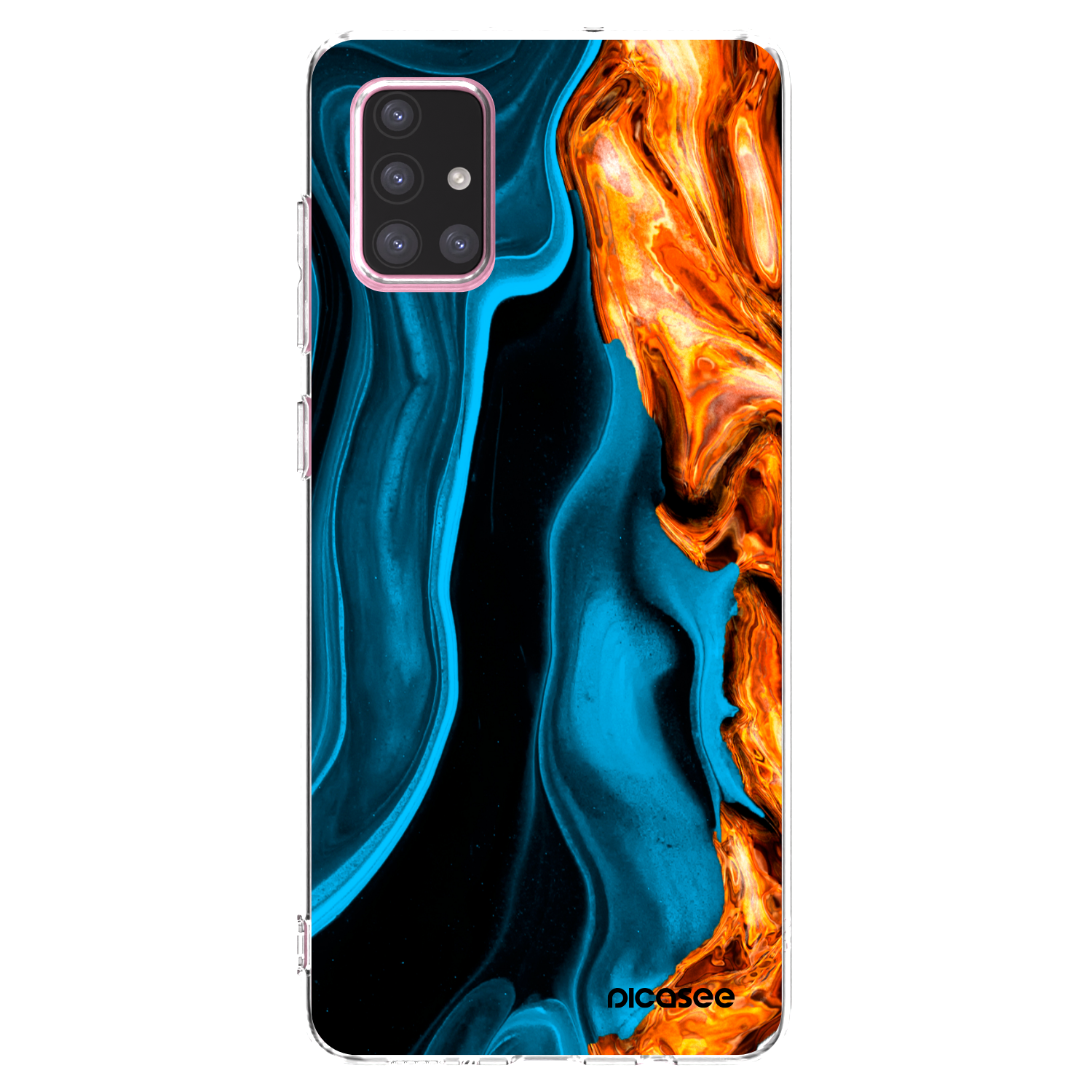 Picasee husă transparentă din silicon pentru Samsung Galaxy A71 A715F - Gold blue