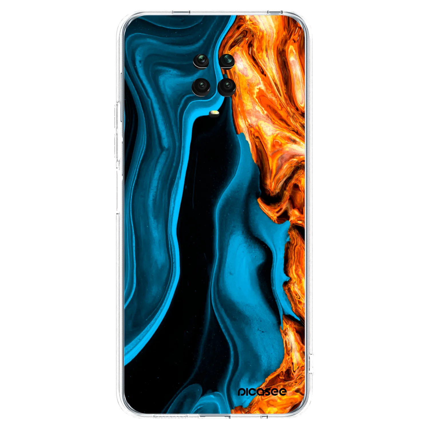 Picasee husă transparentă din silicon pentru Xiaomi Redmi Note 9 Pro - Gold blue