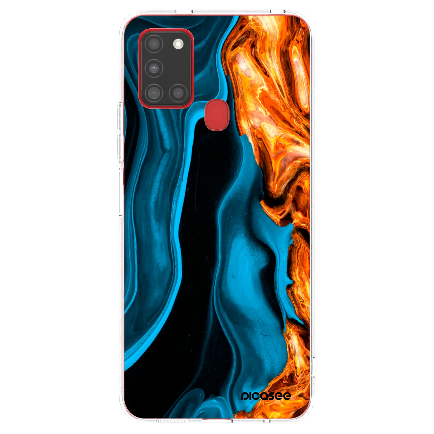 Picasee husă transparentă din silicon pentru Samsung Galaxy A21s - Gold blue