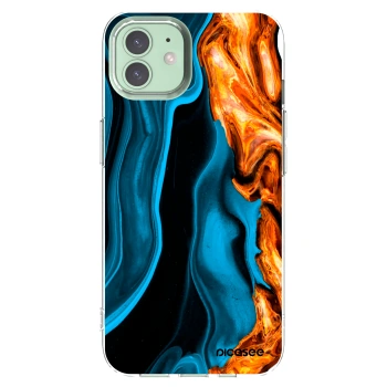 Picasee husă transparentă din silicon pentru Apple iPhone 12 - Gold blue