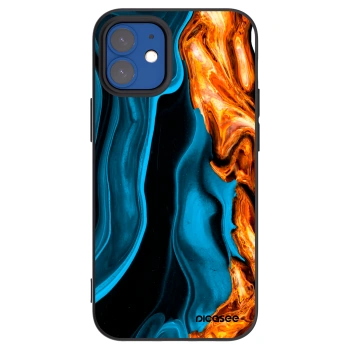 Picasee husă neagră din silicon pentru Apple iPhone 12 mini - Gold blue