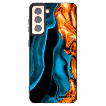 Picasee husă neagră din silicon pentru Samsung Galaxy S21 5G G991B - Gold blue