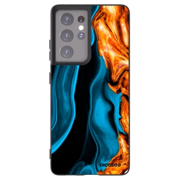 Picasee husă neagră din silicon pentru Samsung Galaxy S21 Ultra 5G G998B - Gold blue