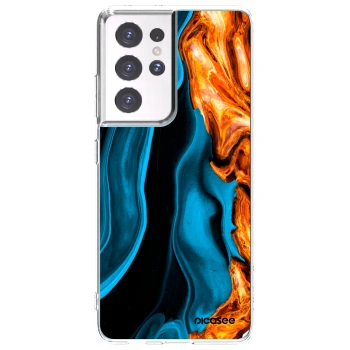 Picasee husă transparentă din silicon pentru Samsung Galaxy S21 Ultra 5G G998B - Gold blue