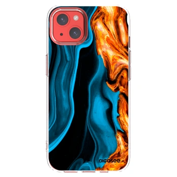 Picasee husă transparentă din silicon pentru Apple iPhone 13 - Gold blue