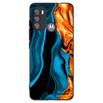 Picasee husă neagră din silicon pentru Motorola Moto G60 - Gold blue