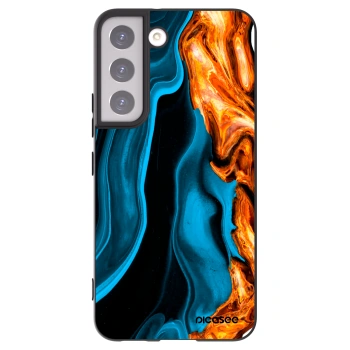 Picasee husă neagră din silicon pentru Samsung Galaxy S22 5G - Gold blue