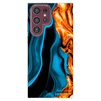 Picasee husă transparentă din silicon pentru Samsung Galaxy S22 Ultra 5G - Gold blue