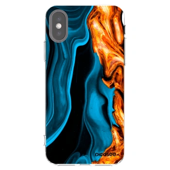 Picasee husă transparentă din silicon pentru Apple iPhone X/XS - Gold blue