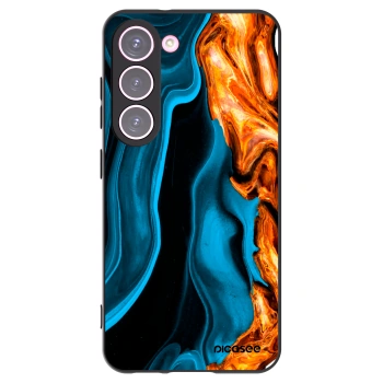 Picasee husă neagră din silicon pentru Samsung Galaxy S23 5G - Gold blue