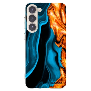 Picasee husă transparentă din silicon pentru Samsung Galaxy S23+ 5G - Gold blue