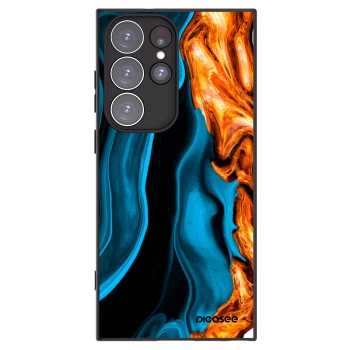 Picasee husă neagră din silicon pentru Samsung Galaxy S23 Ultra 5G - Gold blue