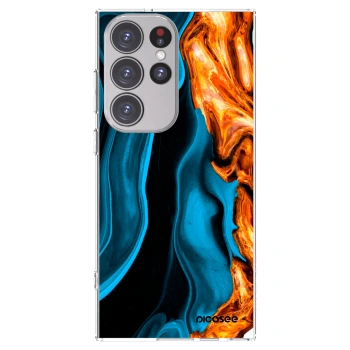 Picasee husă transparentă din silicon pentru Samsung Galaxy S23 Ultra 5G - Gold blue