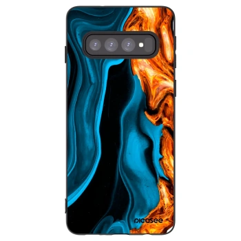 Picasee husă neagră din silicon pentru Samsung Galaxy S10 G973 - Gold blue