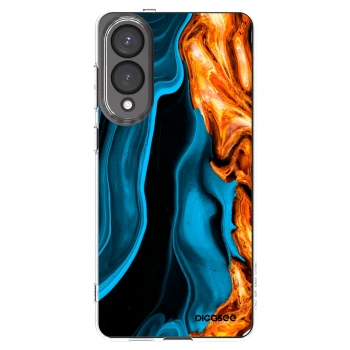 Picasee husă transparentă din silicon pentru Samsung Galaxy S25 Edge 5G - Gold blue