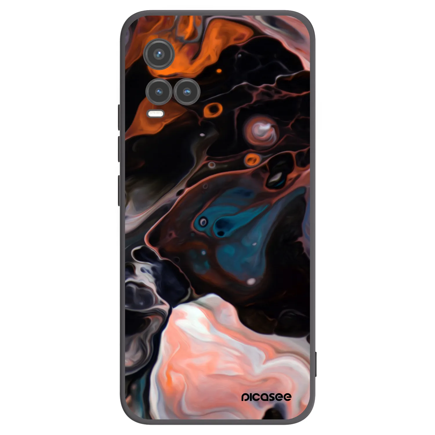 Picasee husă neagră din silicon pentru Vivo Y33s - Cream