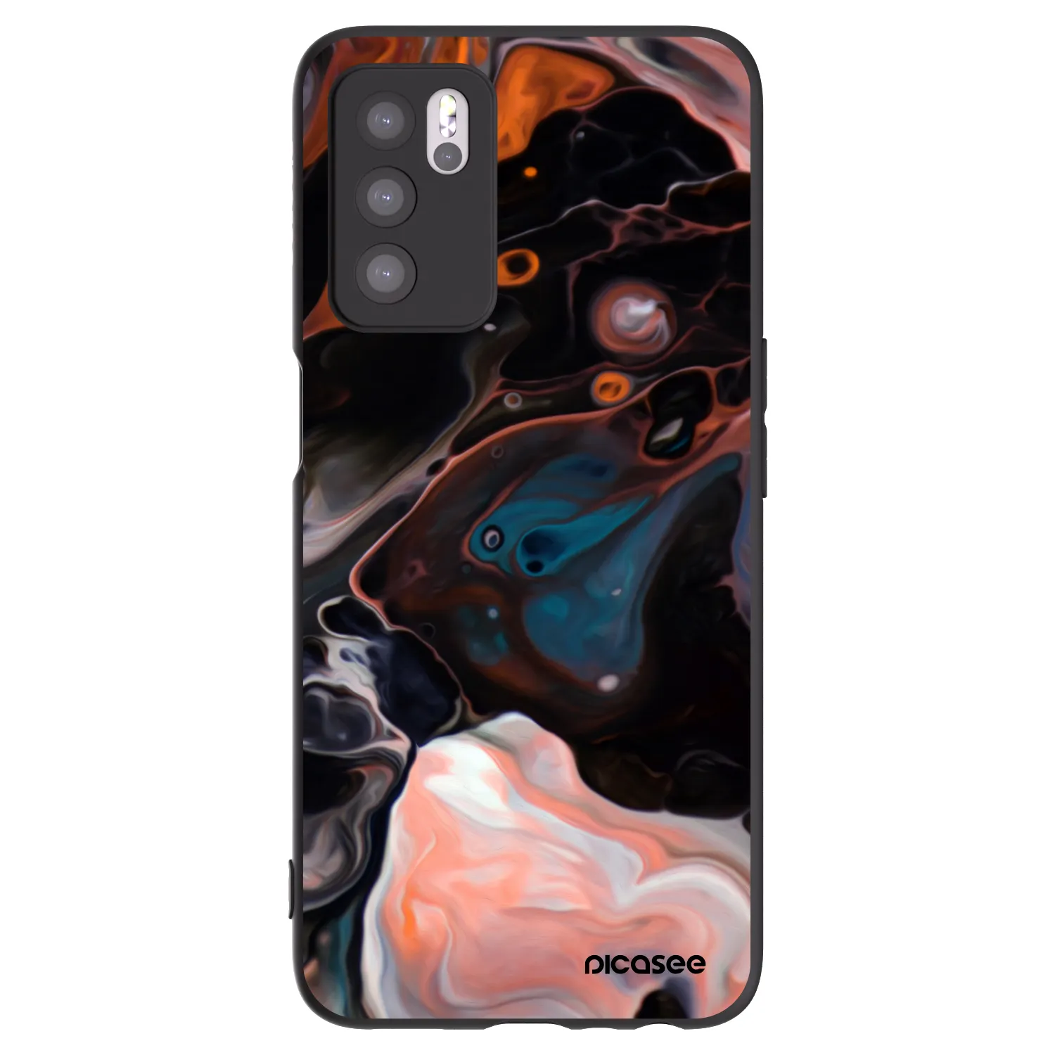 Picasee husă neagră din silicon pentru OPPO A16s - Cream