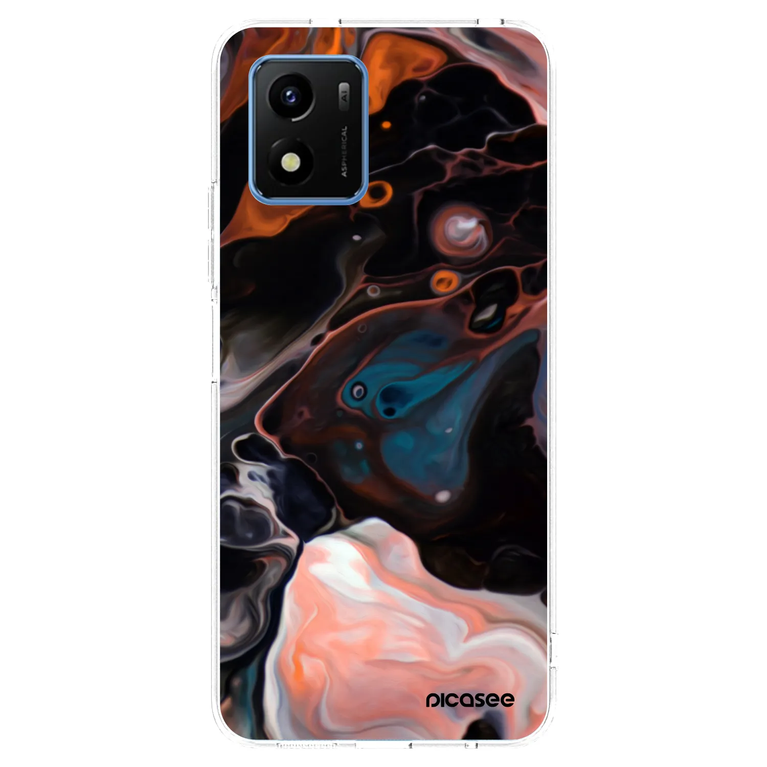 Picasee husă transparentă din silicon pentru Vivo Y01 - Cream
