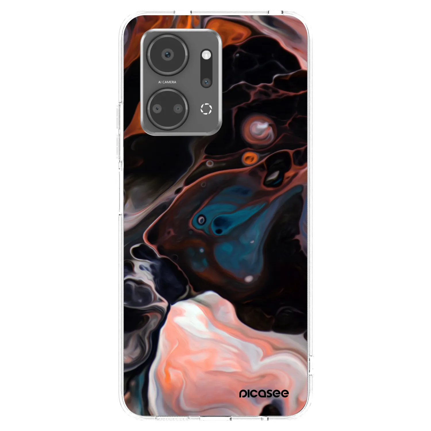 Picasee husă transparentă din silicon pentru Honor X7a - Cream