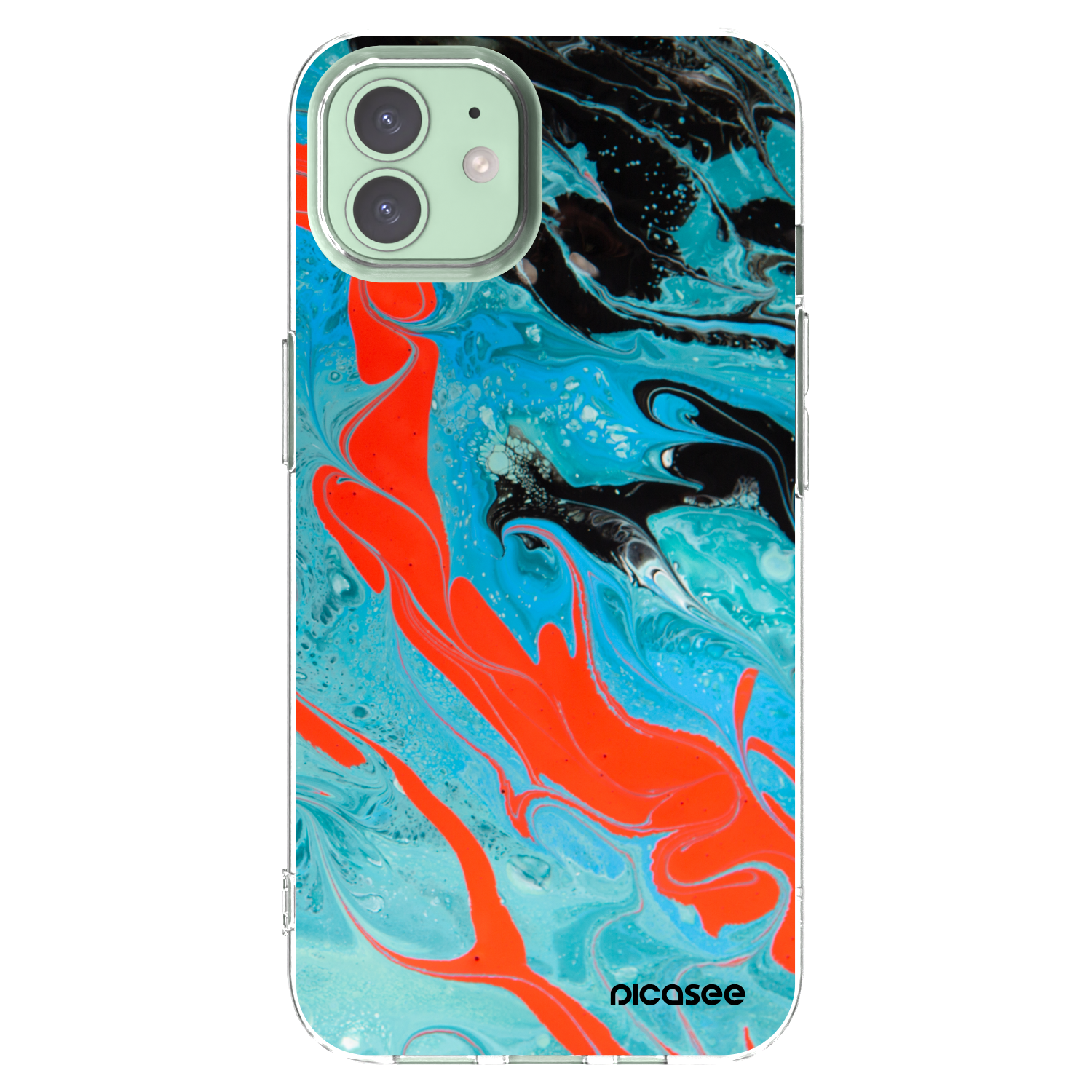 Picasee husă transparentă din silicon pentru Apple iPhone 12 Pro - Blue Magma
