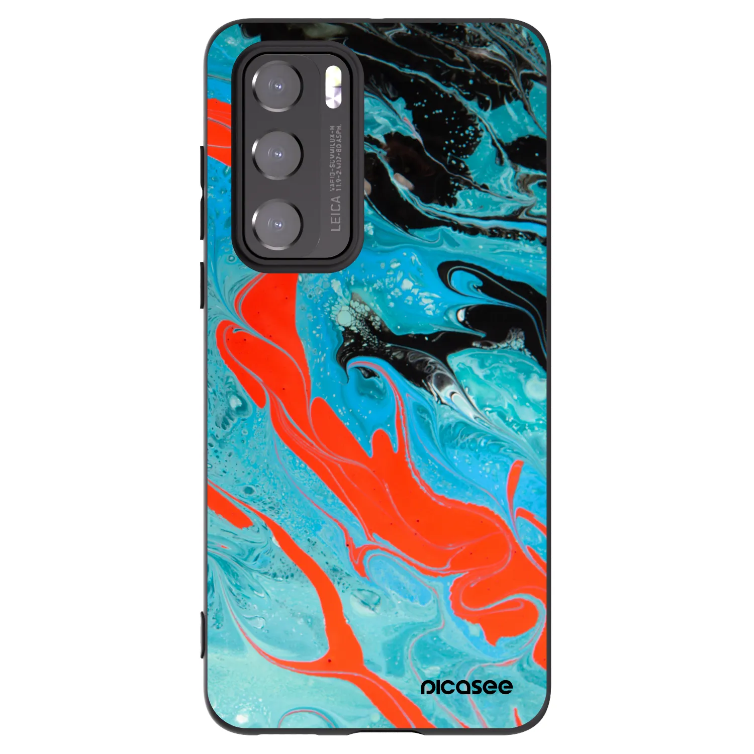 Picasee husă neagră din silicon pentru Huawei P40 - Blue Magma