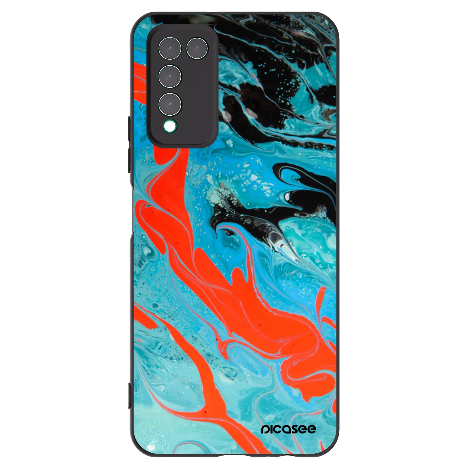 Picasee husă neagră din silicon pentru Honor 10X Lite - Blue Magma