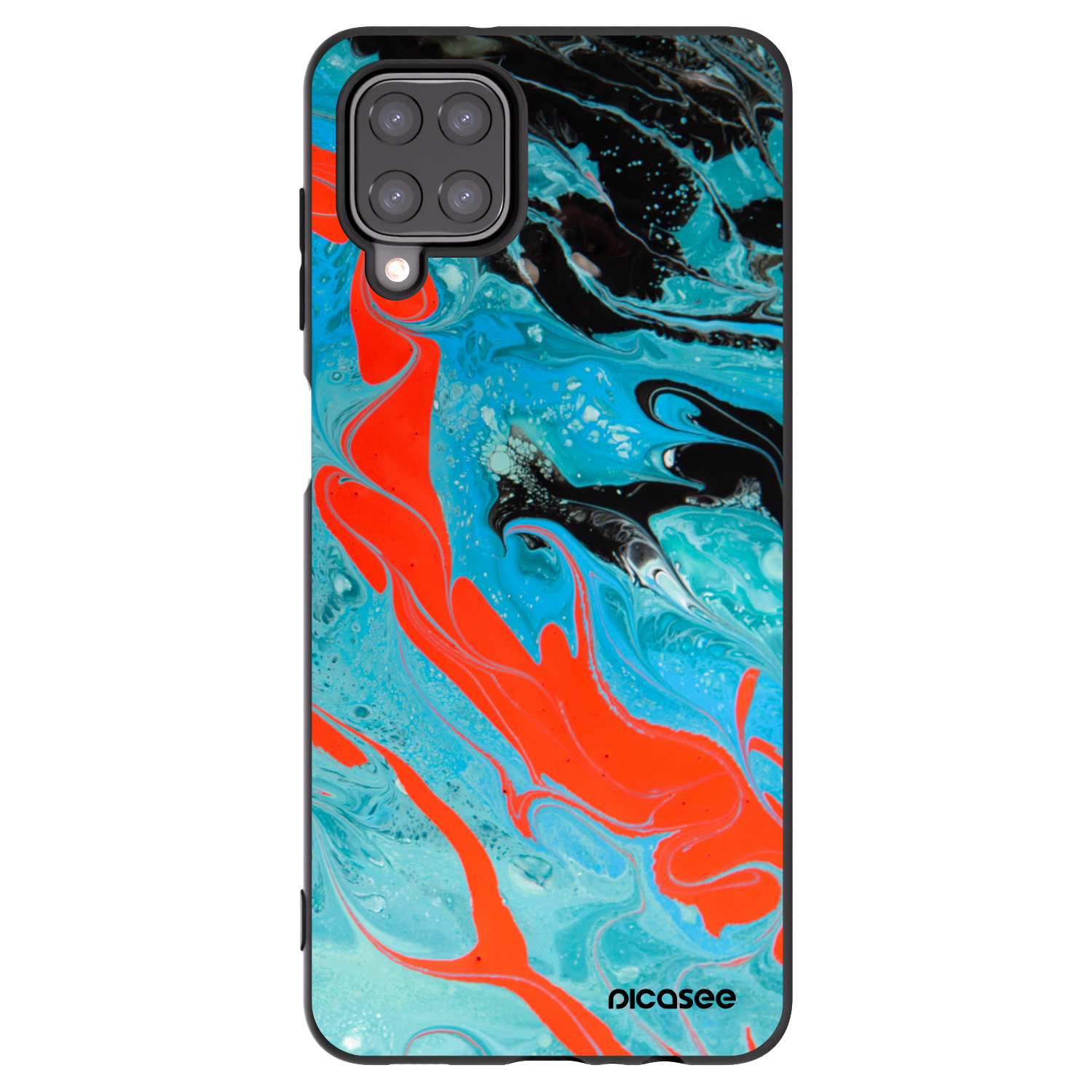 Picasee husă neagră din silicon pentru Samsung Galaxy A12 A125F - Blue Magma