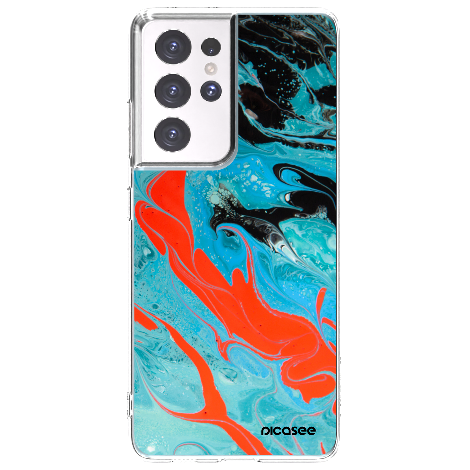 Picasee husă transparentă din silicon pentru Samsung Galaxy S21 Ultra 5G G998B - Blue Magma