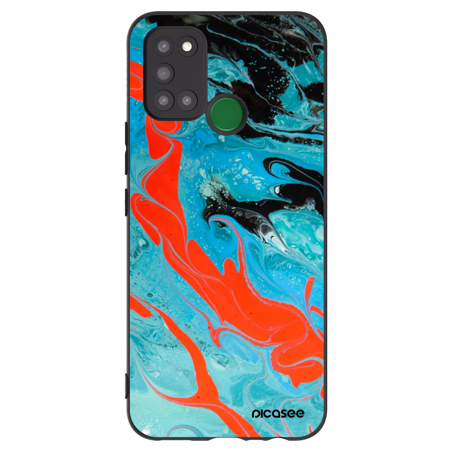 Picasee husă neagră din silicon pentru Realme 7i - Blue Magma