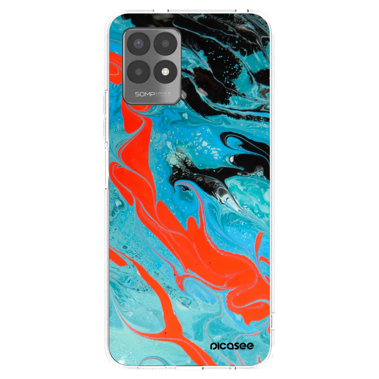 Picasee husă transparentă din silicon pentru Realme 8i - Blue Magma