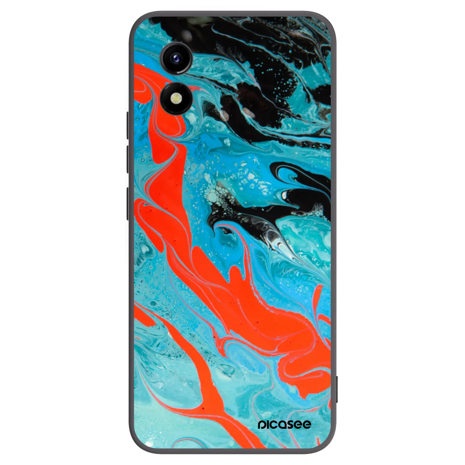 Picasee husă neagră din silicon pentru Vivo Y01 - Blue Magma