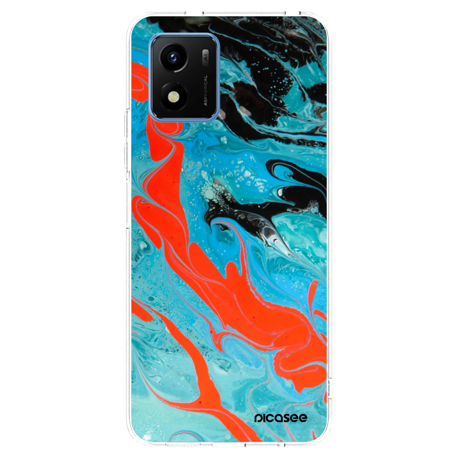 Picasee husă transparentă din silicon pentru Vivo Y01 - Blue Magma