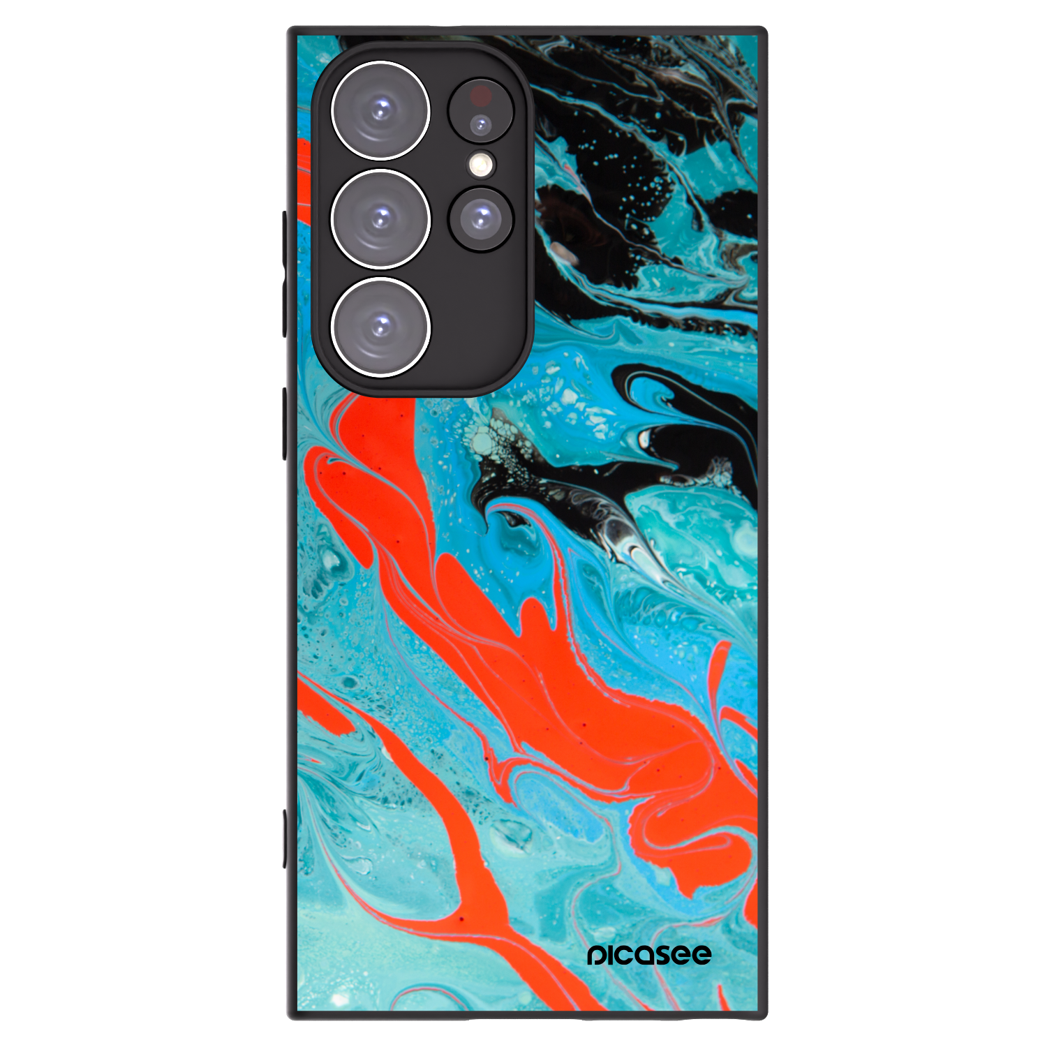 Picasee husă neagră din silicon pentru Samsung Galaxy S23 Ultra 5G - Blue Magma