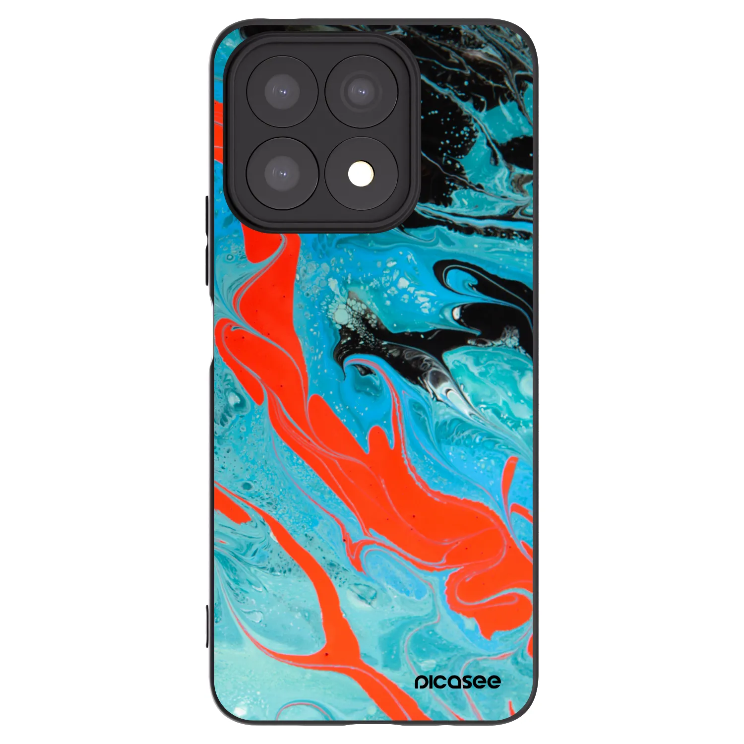 Picasee husă neagră din silicon pentru Honor X8a - Blue Magma