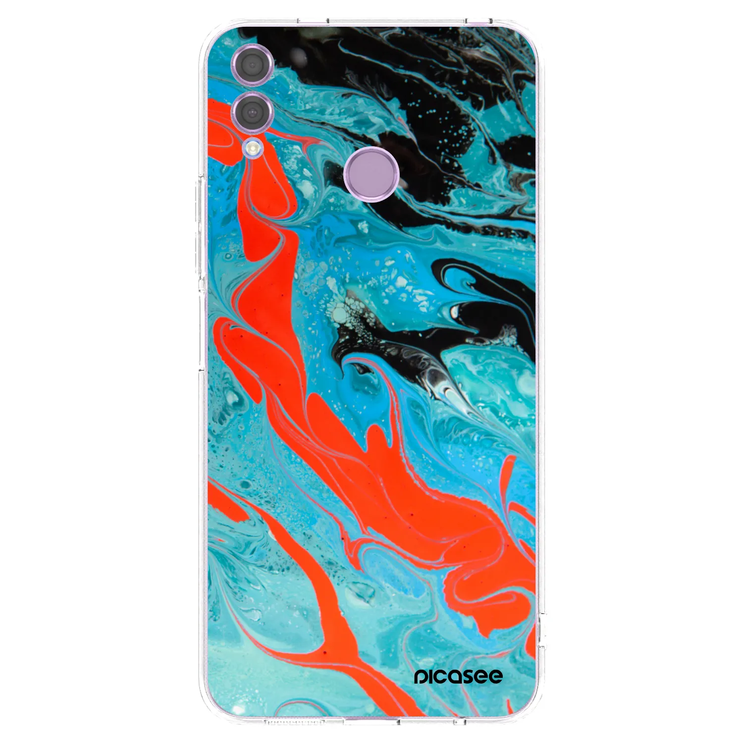 Picasee husă transparentă din silicon pentru Honor 8X - Blue Magma
