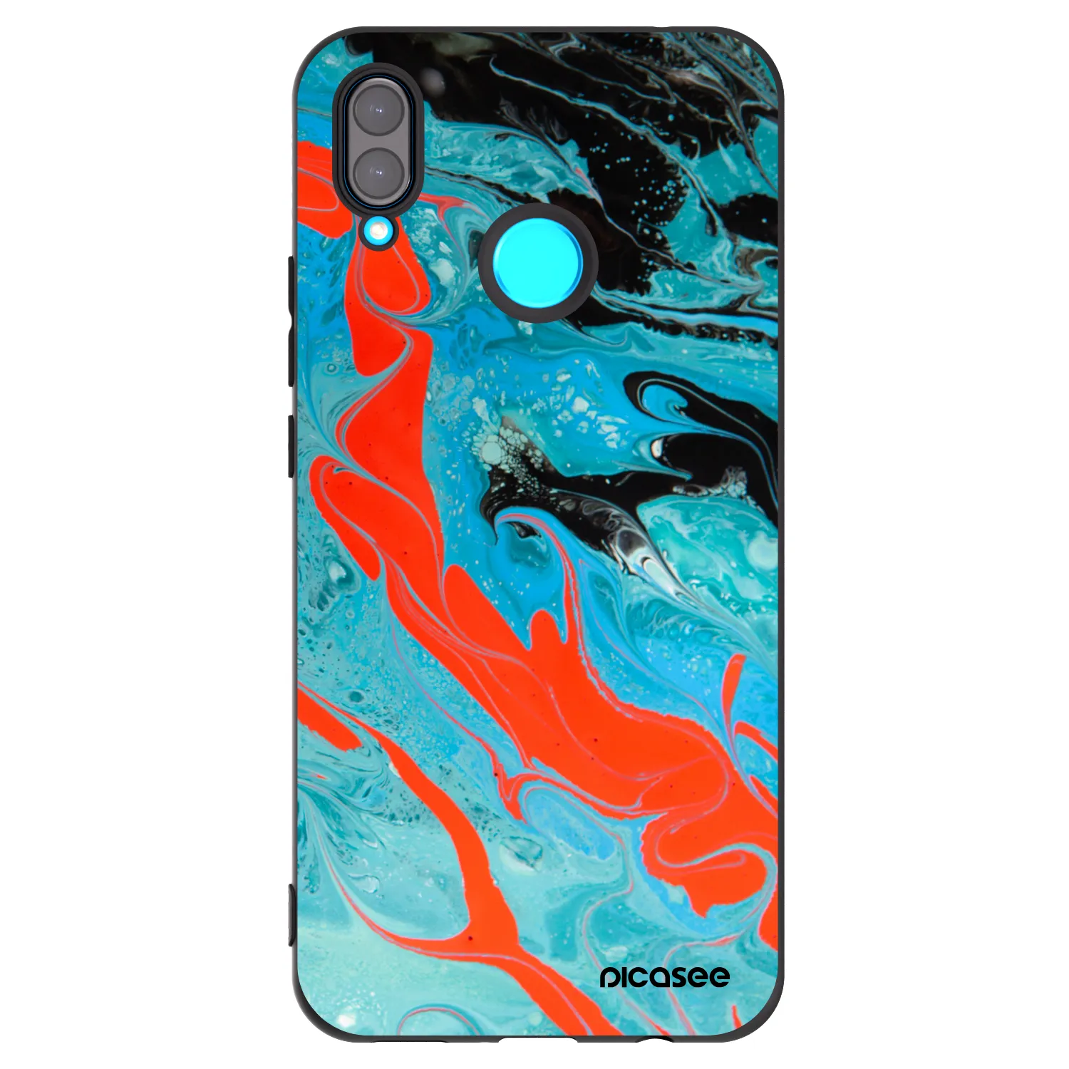 Picasee husă neagră din silicon pentru Huawei Nova 3i - Blue Magma