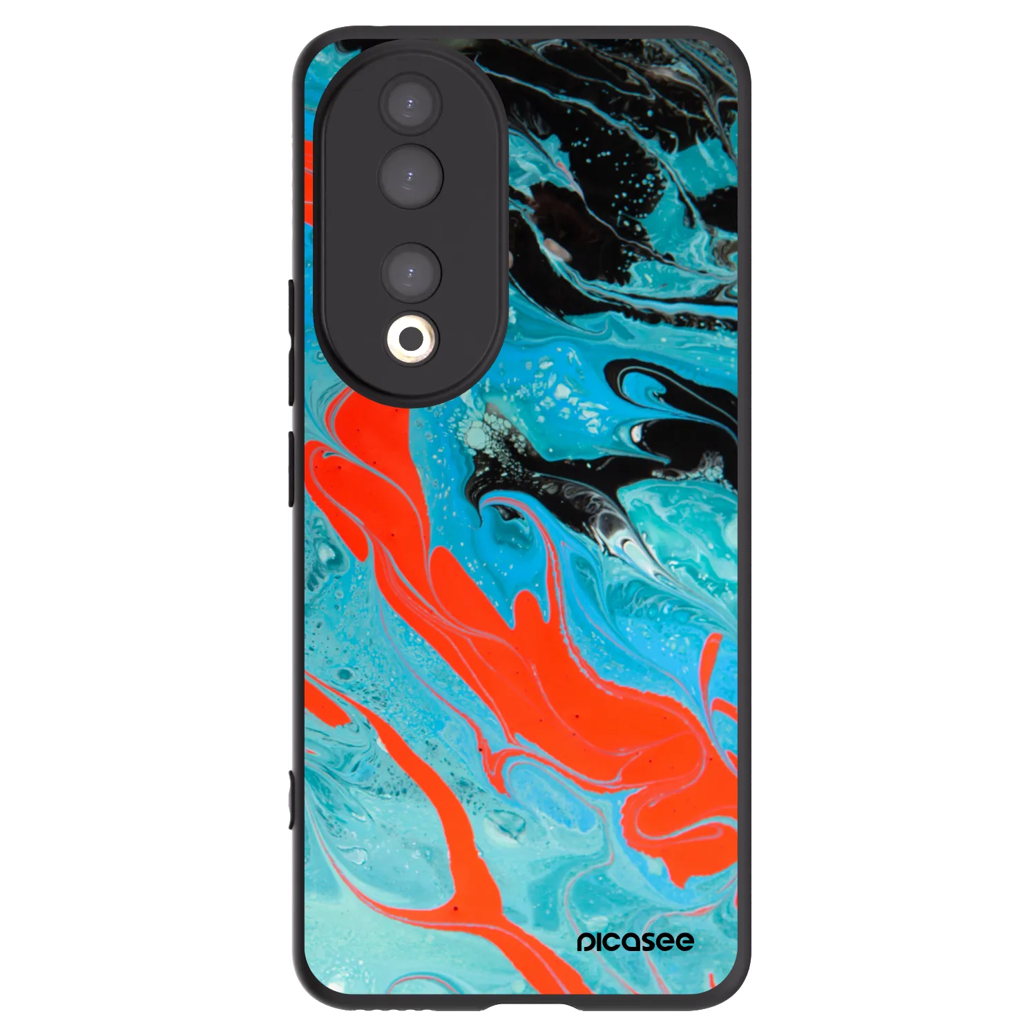 Picasee husă neagră din silicon pentru Honor 90 5G - Blue Magma