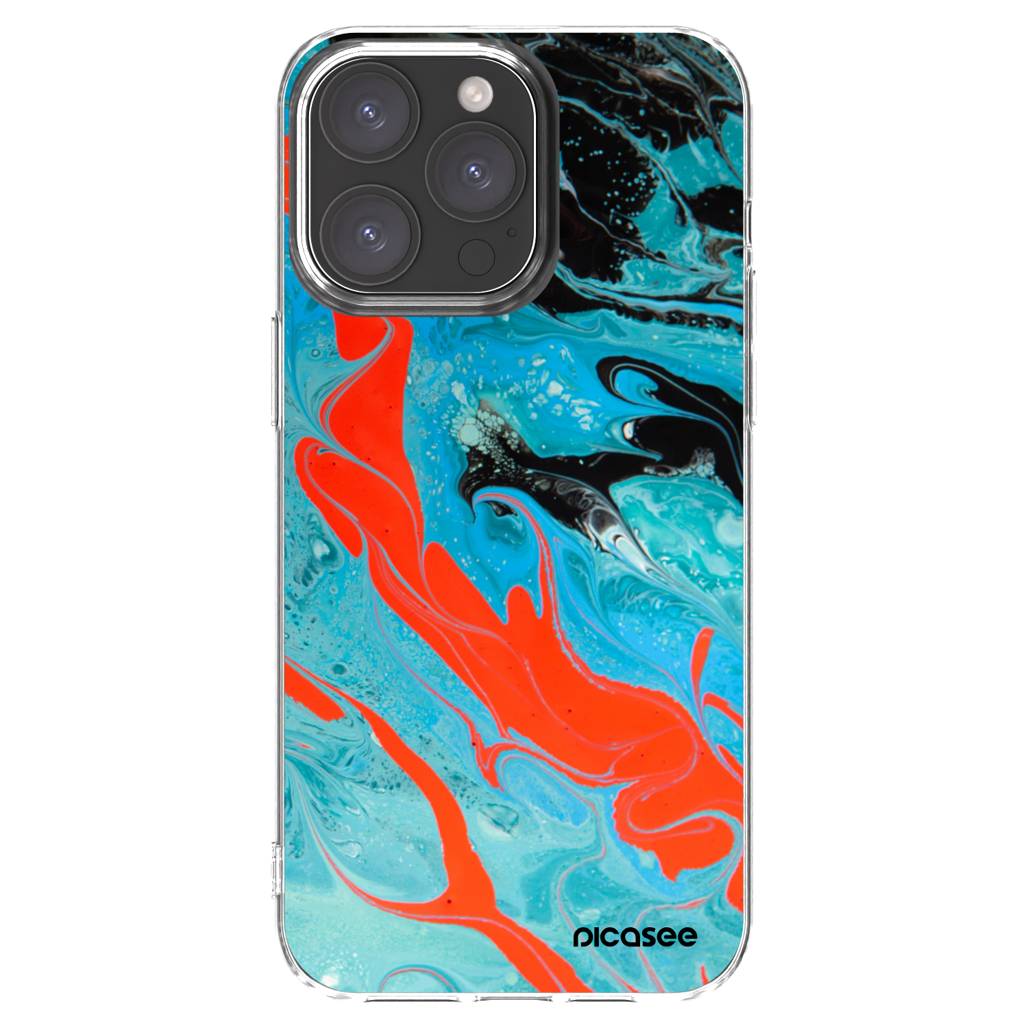 Picasee husă transparentă din silicon pentru Apple iPhone 15 Pro Max - Blue Magma
