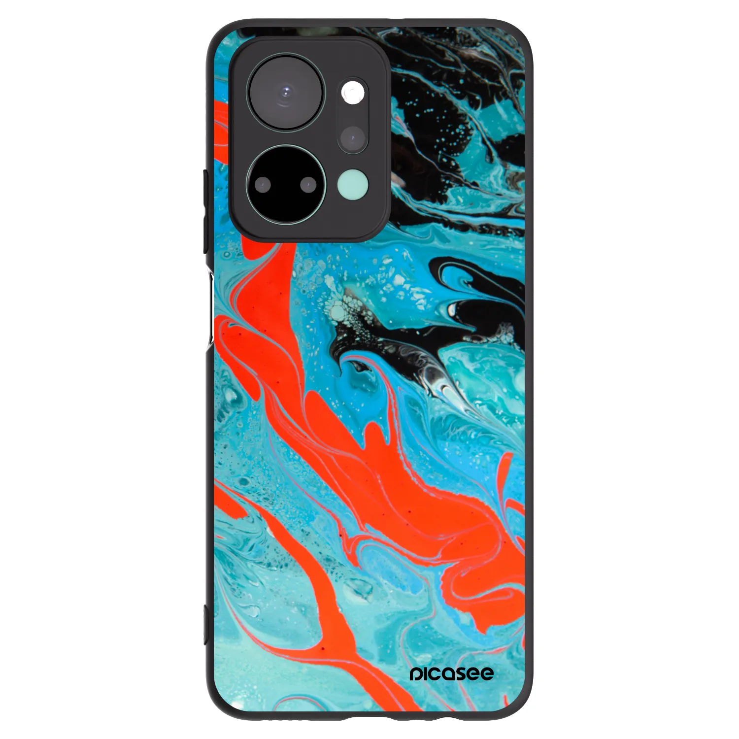 Picasee husă neagră din silicon pentru Honor X7a - Blue Magma